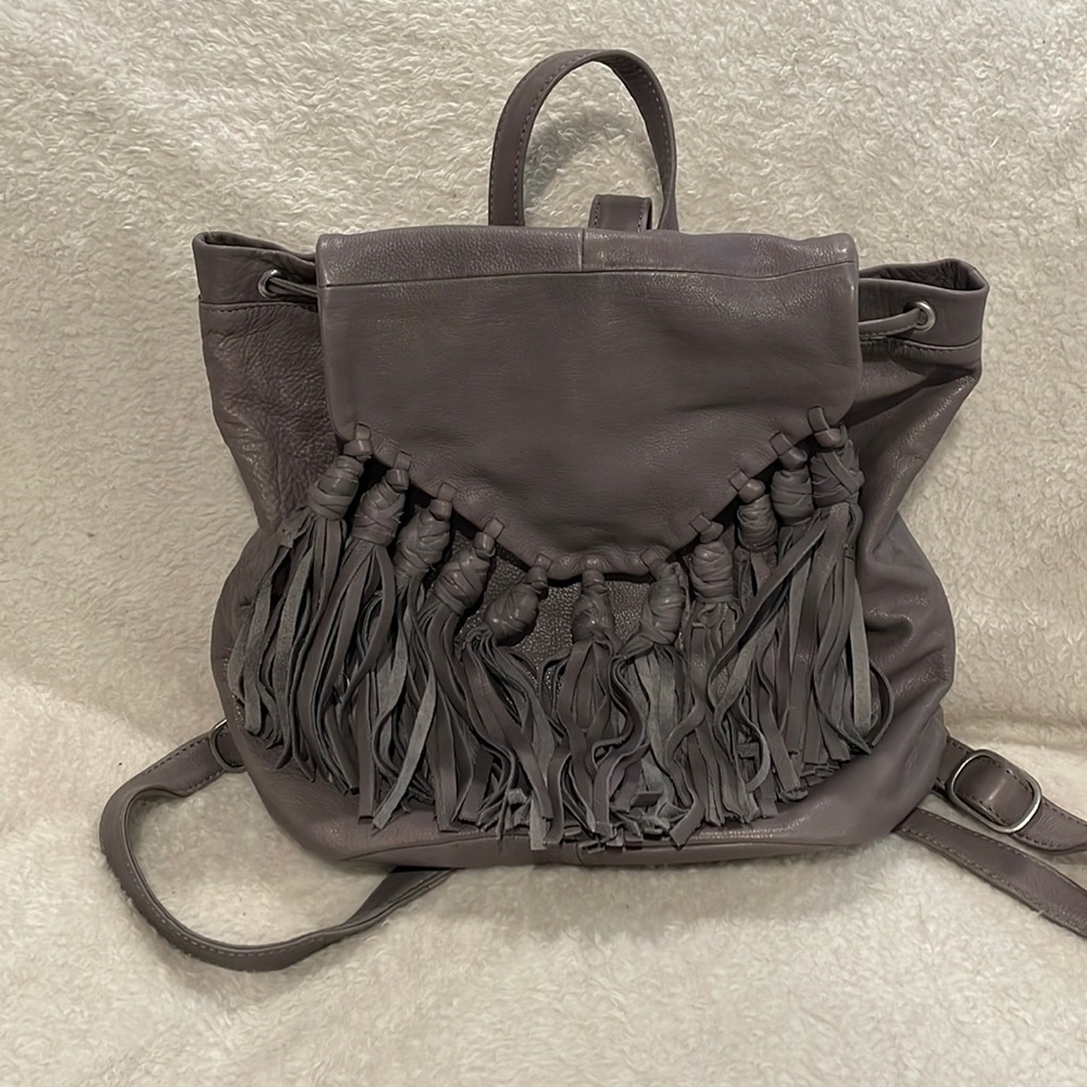 Day & Mood Genuine Leather Lee Flap Backpack Fringe like new